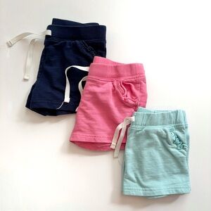 Carter's Knit Drawstring Shorts in Navy, Pink & Mint